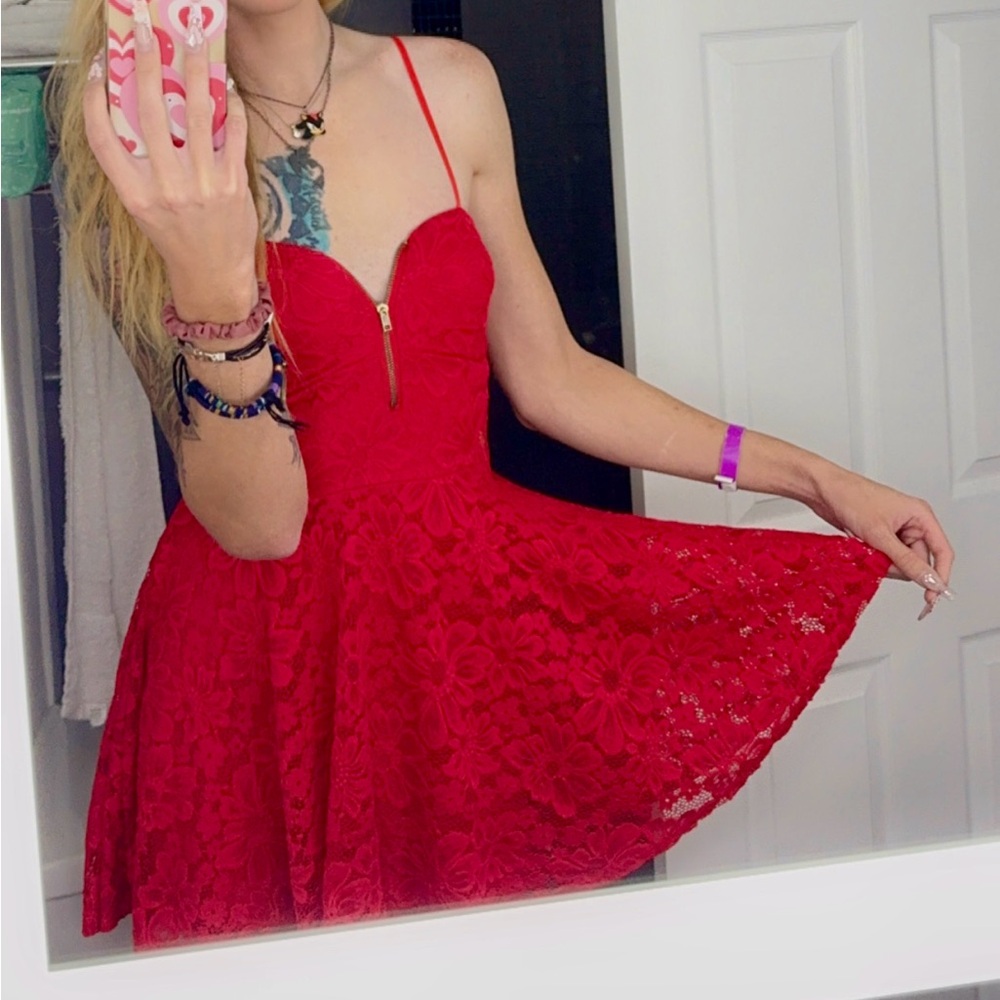 No name red sun dress